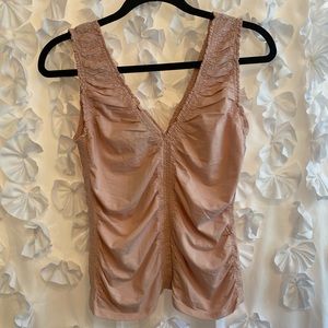 Beautiful Express Rusched tank top. Pinkish, peach tone.